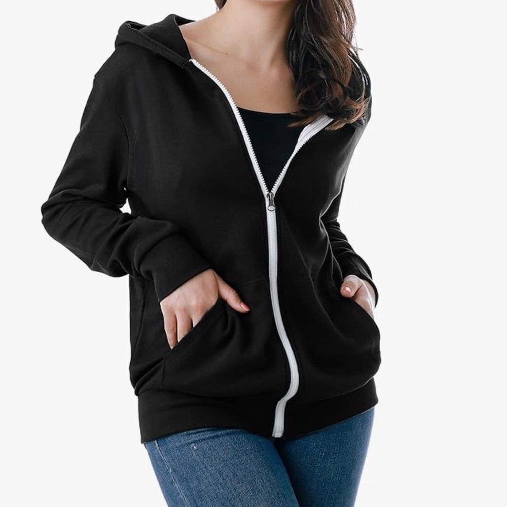 Classic Black Zip-Up Hoodie